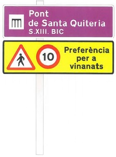 Senyal per al pont de Santa Quitria