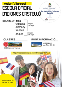 Punt d'informaci i matrcula de l'Escola Oficial d'Idiomes "Aulari Vila-real"