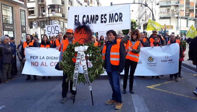 Manifestaci en defensa de la citricultura de Valncia