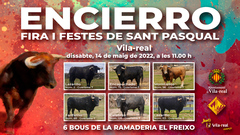 Cartel del encierro de toros cerriles de las fiestas de San Pascual
