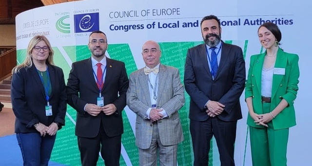 L'alcalde, amb representants de la delegaci espanyola del Congrs de Poders Locals i Regionals del Consell d'Europa
