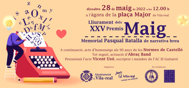 Vila-real lliura dissabte els guardons de la 25a edici dels Premis Maig Memorial Pasqual Batalla de narrativa breu