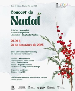 Cartell del concert de Nadal del Cicle de Msica Clssica de Vila-real