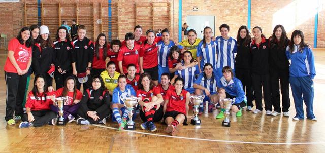 Equips participants en el I Trofeu de futbol sala femen Ciutat de Vila-real