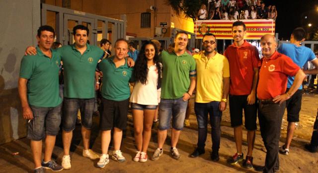 Alcalde i reina en el bou embolat. Festes de la Mare de Du de Grcia