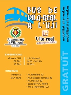 Vila-real reactiva el lunes 9 de septiembre el servicio de autobs gratuito a la UJI para los estudiantes