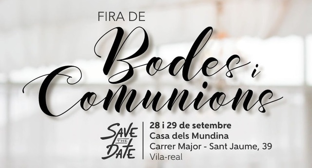 Cartel de la feria de bodas y comuniones Save The Date