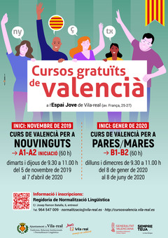 Cartel de los cursos gratuitos de valenciano