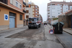 Trabajos de mantenimiento en la calle Furs de Valncia 