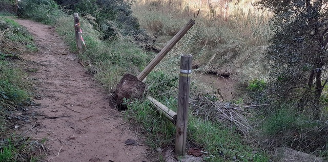 Balizas daadas por actos vandlicos en la ruta botnica _1