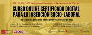 Curs online gratuït. Certificat digital per a l'inserció socio-laboral. Fes les teues gestions administratives sense eixir de casa