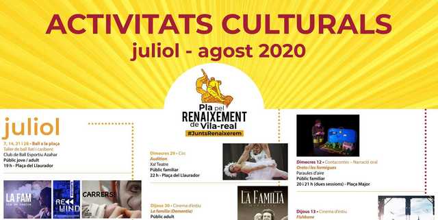 Activitats culturals, estiu 2020