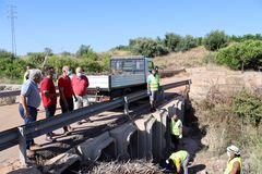 Visita de l'alcalde als treballs de neteja de barrancs