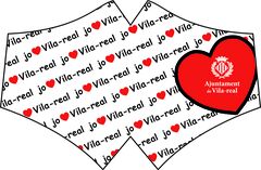 Mascarilla con el lema 'Jo estime Vila-real'