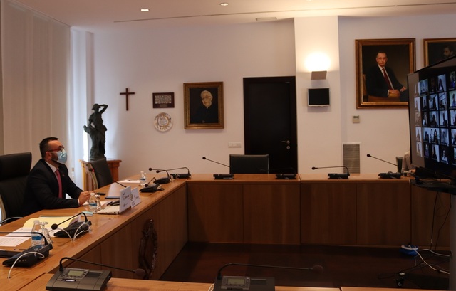 L'alcalde de Vila-real, en una reunió telemàtica (foto d'arxiu)