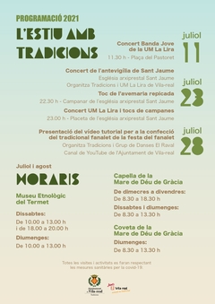 Programaci d'estiu de la Regidoria de Tradicions