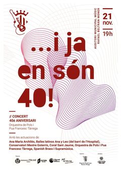 Cartel del concierto por el 40 aniversario de la orquesta Trrega