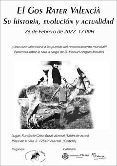 Cartell de la conferncia sobre el gos rater valenci