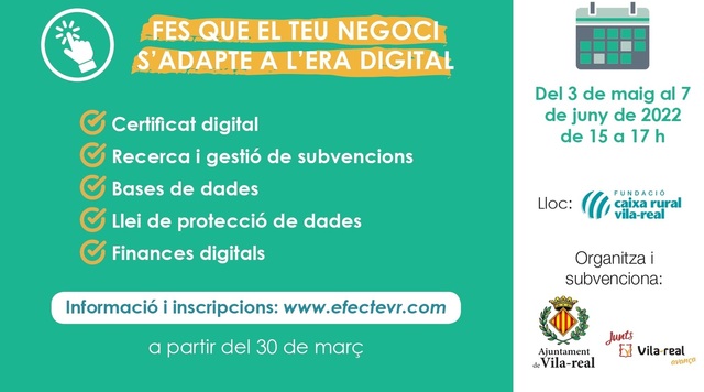 Cartell cursos de digitalitzaci per a xicotetes empreses 