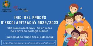 Inicio del proceso de escolarización del curso 2022/2023