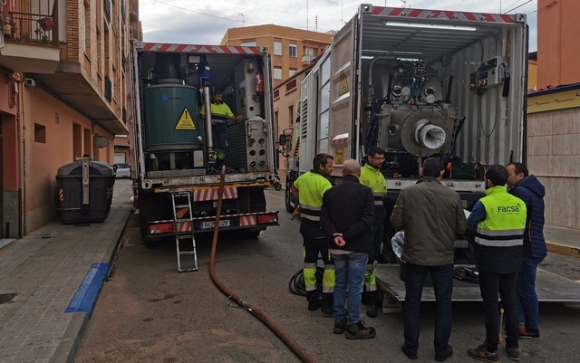 Obras para el sellado del colector de Po XII_1