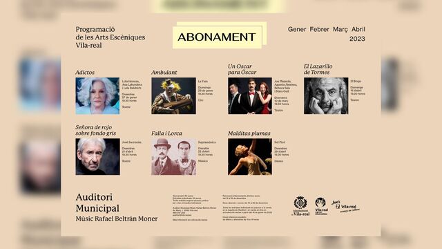 Cartel de la programacin del Abono de las artes escnicas de 2023