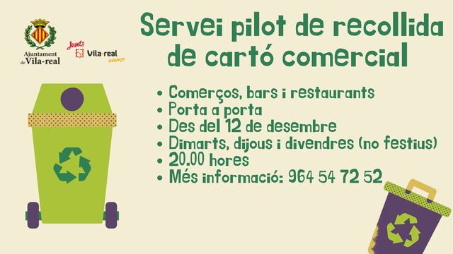 Ampliaci del servei de recollida de cart comercial porta a porta