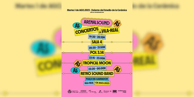 Cartell de concerts de l'Arenal Sound a Vila-real_1
