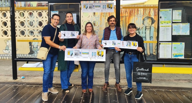 Colocacin de pictogramas en el bus Groguet en colaboracin con VILATEA