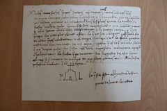 Carta autgrafa de Paolo de San Leocadio a los jurados de Vila-real sobre el retablo que le encargaron para la iglesia Arciprestal.