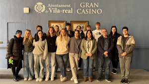 El grupo de estudiantes eslovenos en el Gran Casino.