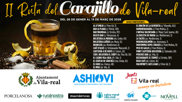 Cartel con los locales participantes.