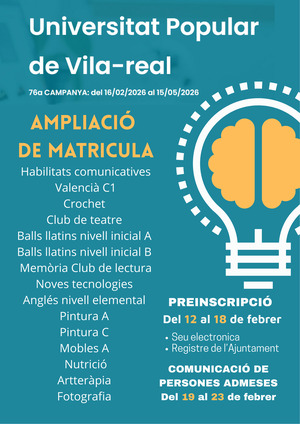 Calendario de la Universitat Popular.