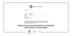 Resoluci�n suspensi�n actividades.