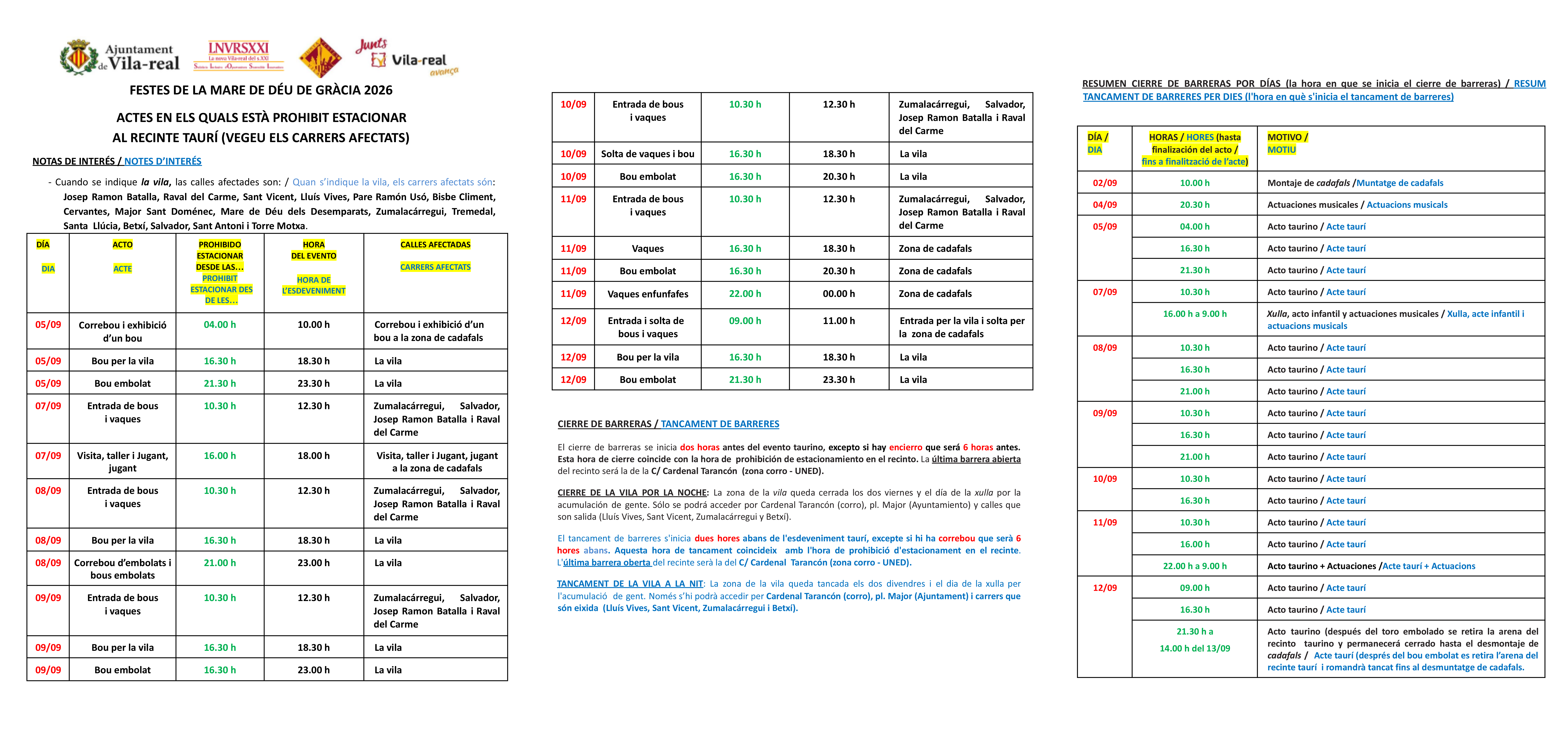Senyalitzaci� actes taurins 